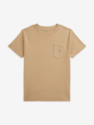 Boys Jersey Pocket T-Shirt in Beige