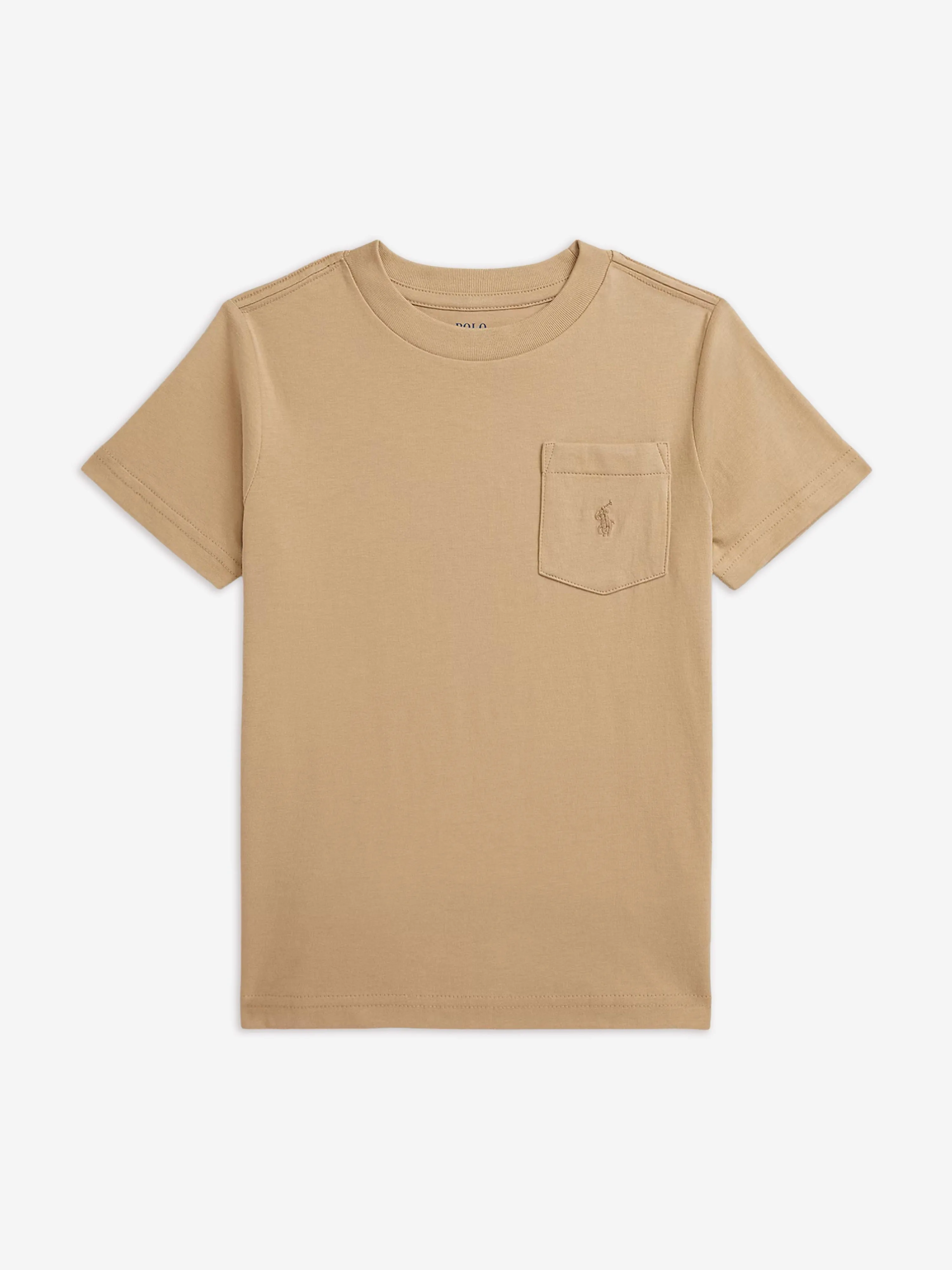 Boys Jersey Pocket T-Shirt in Beige
