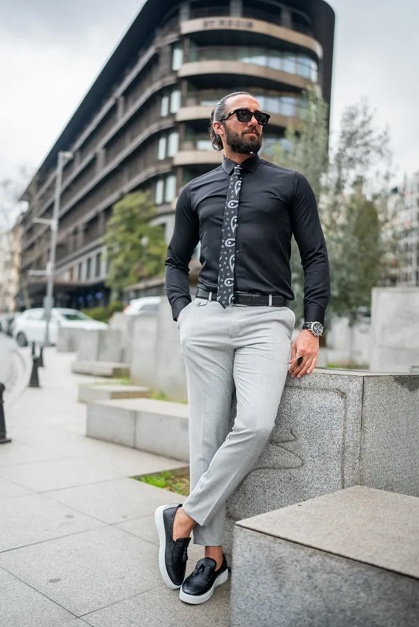 Brabion Massimo Light Gray Slim Fit Chino Pants - Versatile Elegance