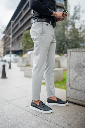 Brabion Massimo Light Gray Slim Fit Chino Pants - Versatile Elegance