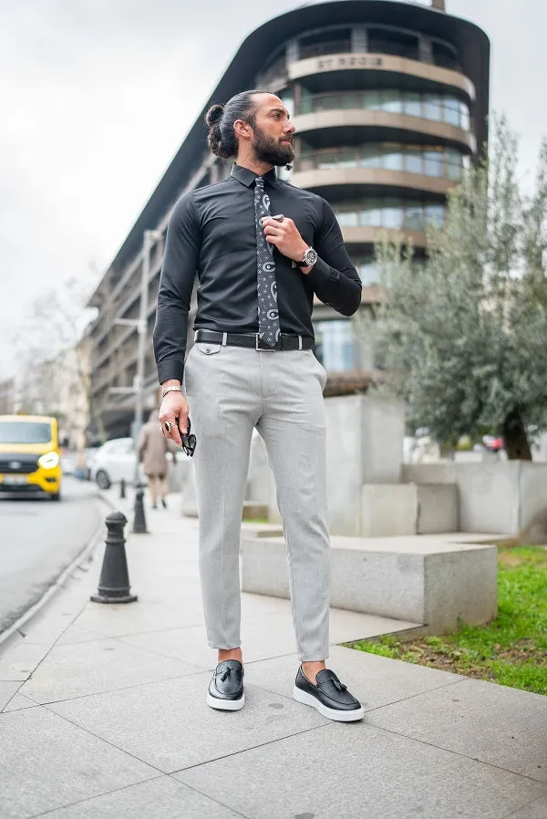 Brabion Massimo Light Gray Slim Fit Chino Pants - Versatile Elegance