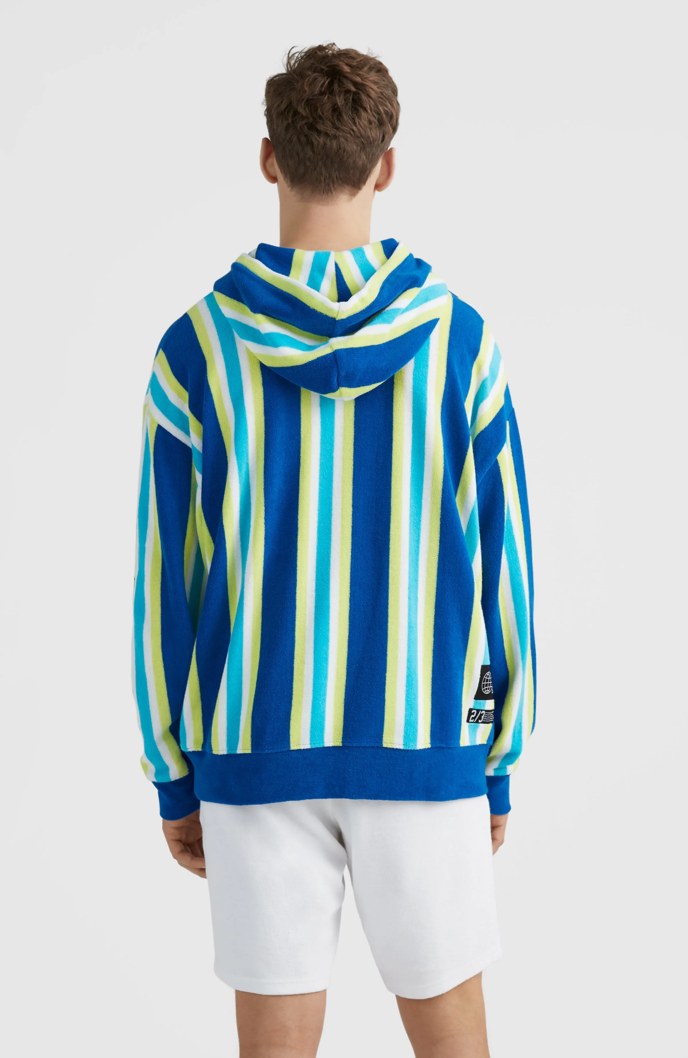 Brights Terry Kapuzenpullover | Blue Towel Stripe
