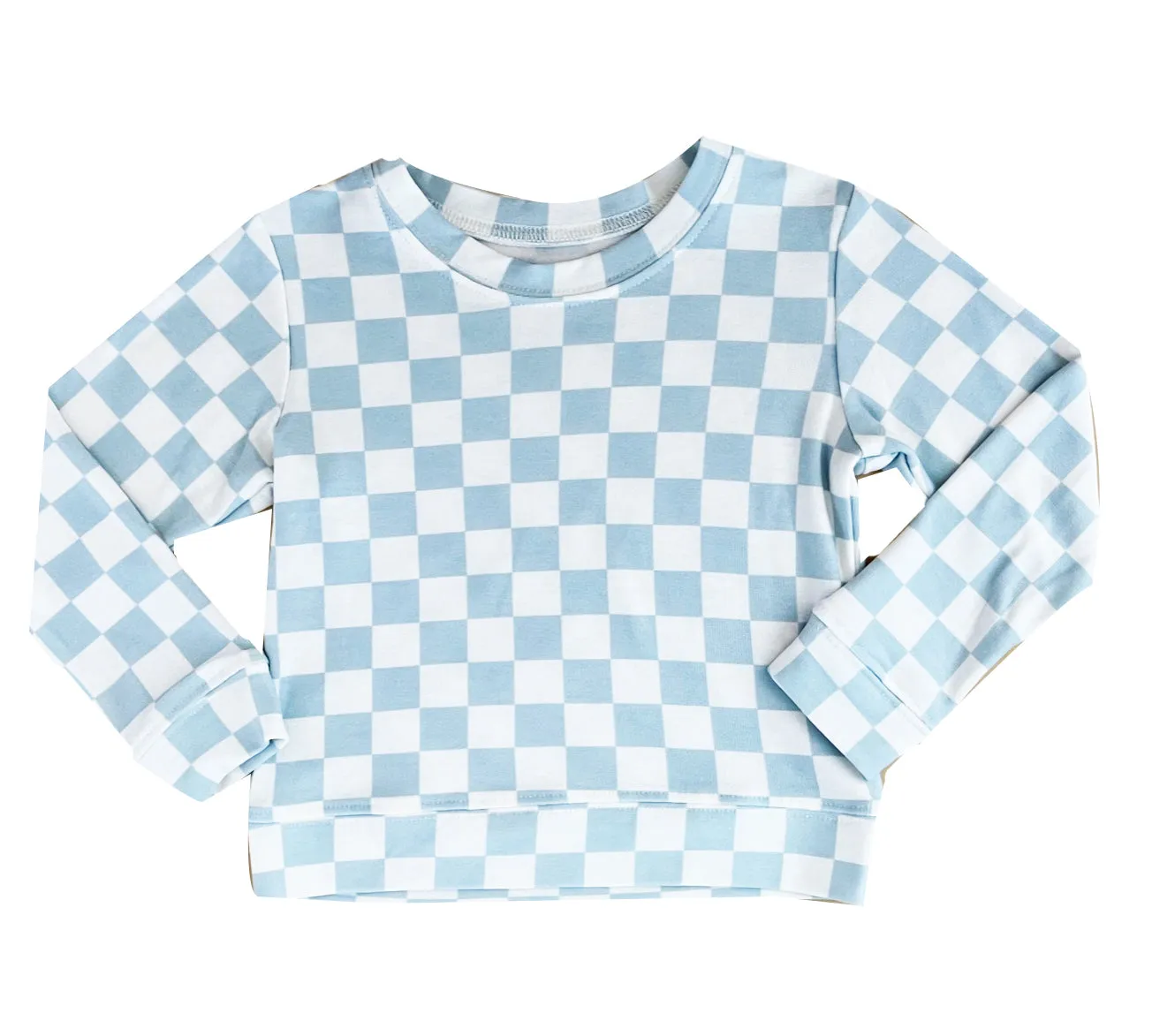 Brokedown Clothing Kid's Blue Check Sweatshirt