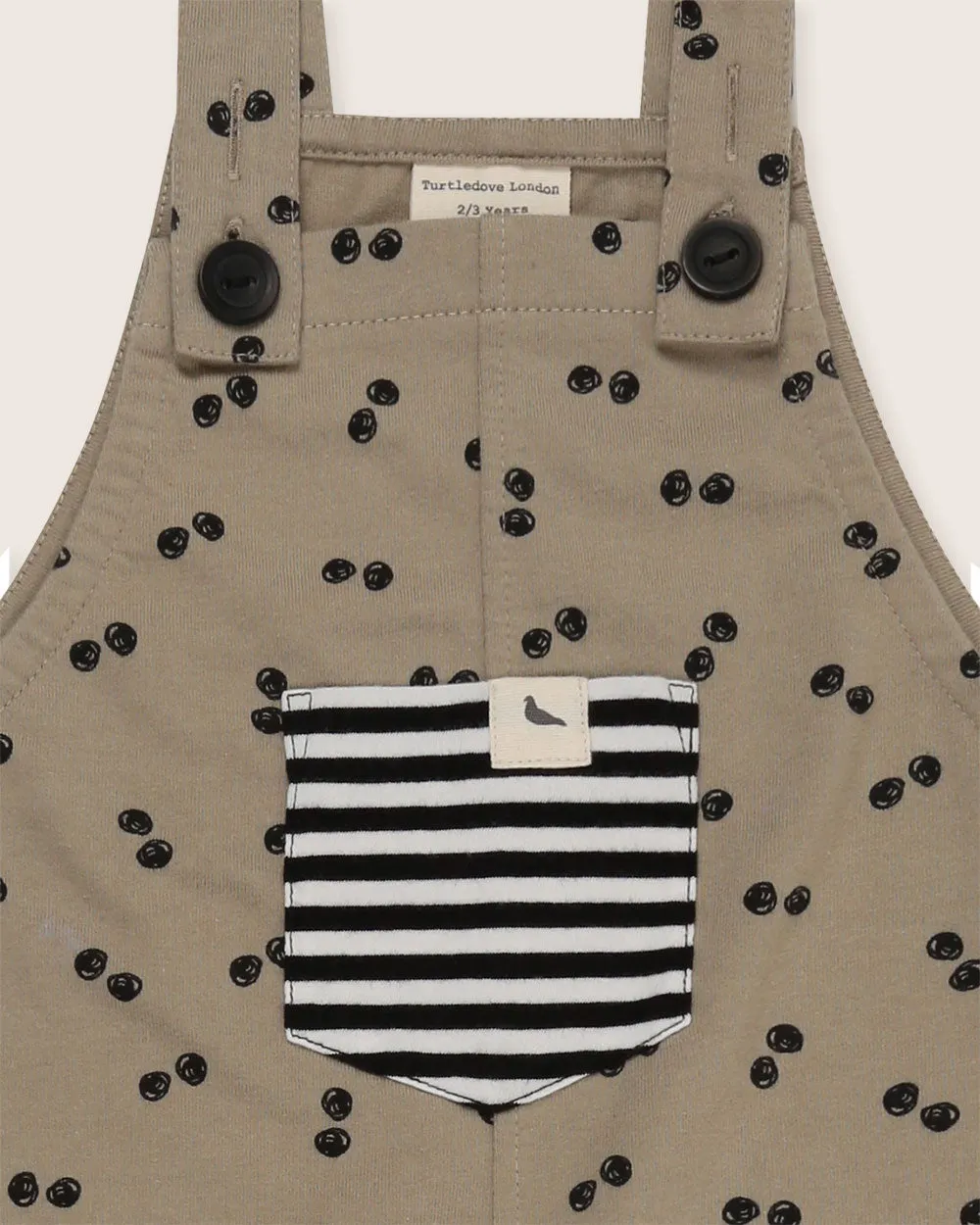 Brown Peapod Print Dungarees