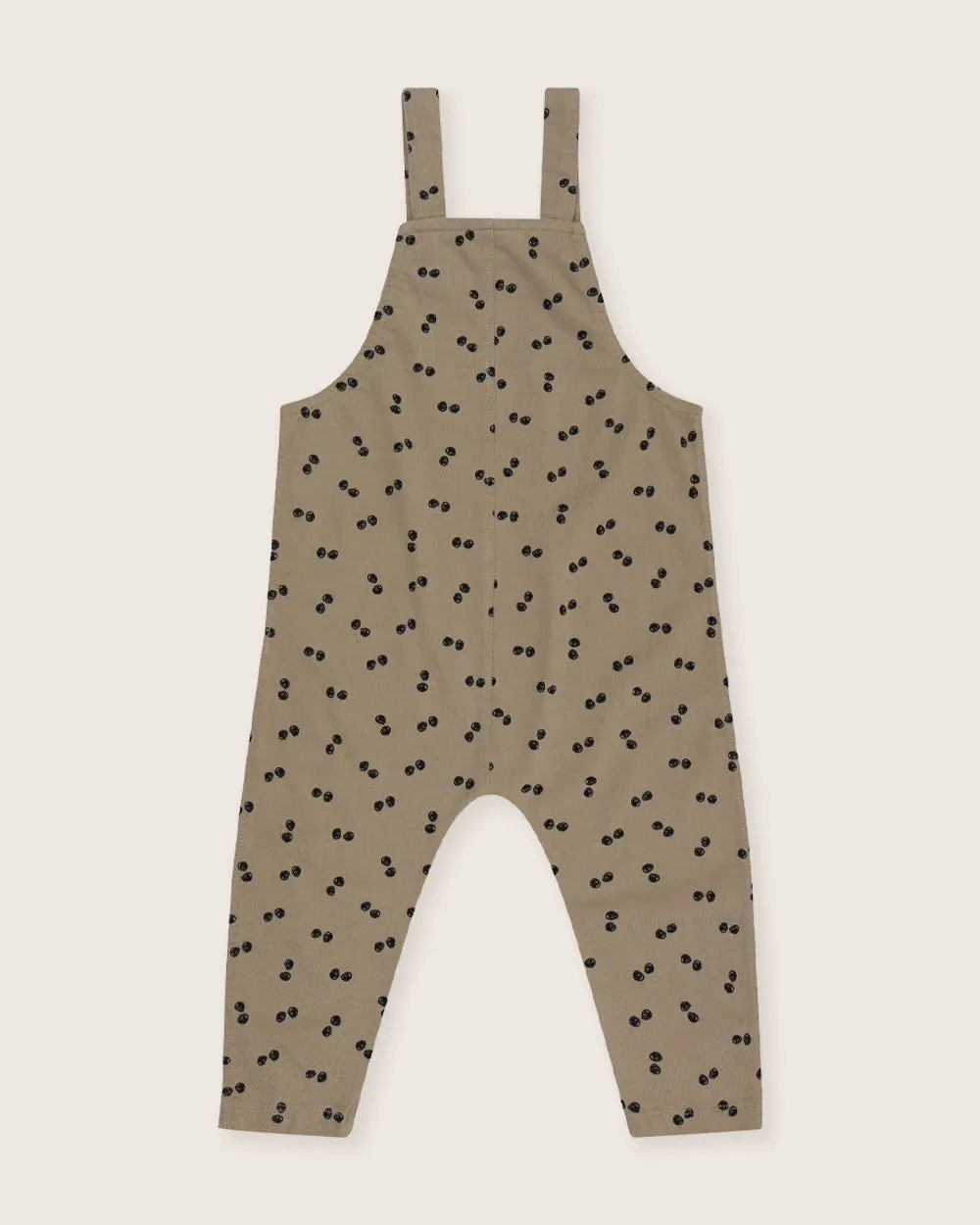 Brown Peapod Print Dungarees