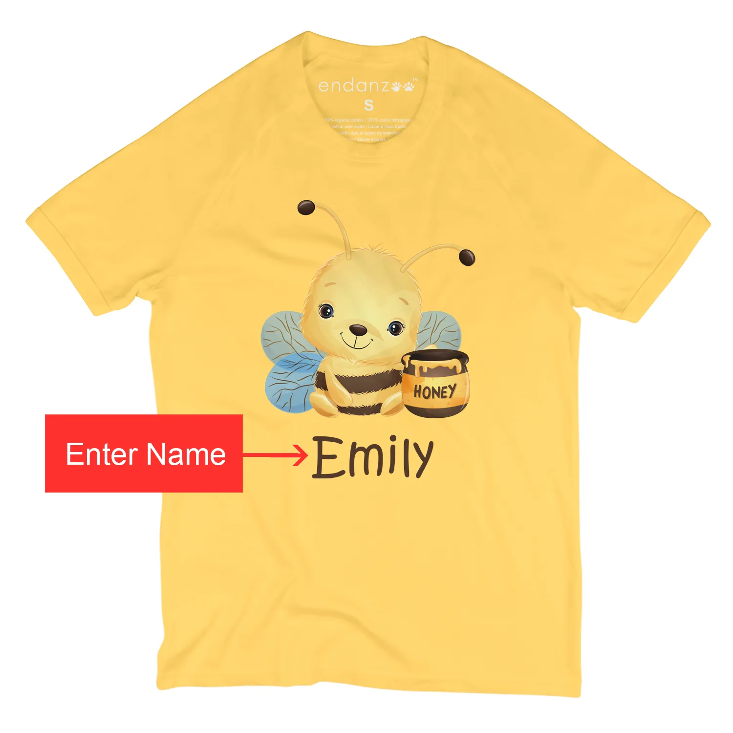 Bumble Bee Girl Organic Short Sleeve Kids Tee Shirt