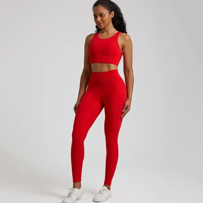 Buttery Soft 2-Piece Yoga Set for Women - Sports Bra and High Waist Leggings