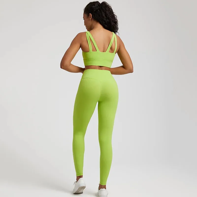 Buttery Soft 2-Piece Yoga Set for Women - Sports Bra and High Waist Leggings