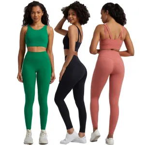 Buttery Soft 2-Piece Yoga Set for Women - Sports Bra and High Waist Leggings