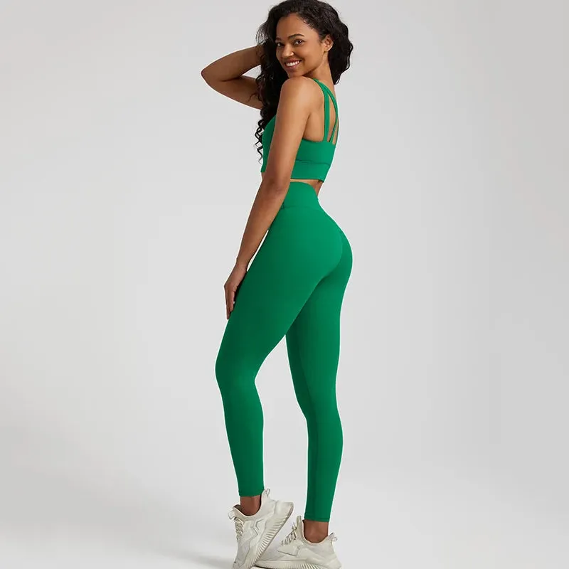 Buttery Soft 2-Piece Yoga Set for Women - Sports Bra and High Waist Leggings