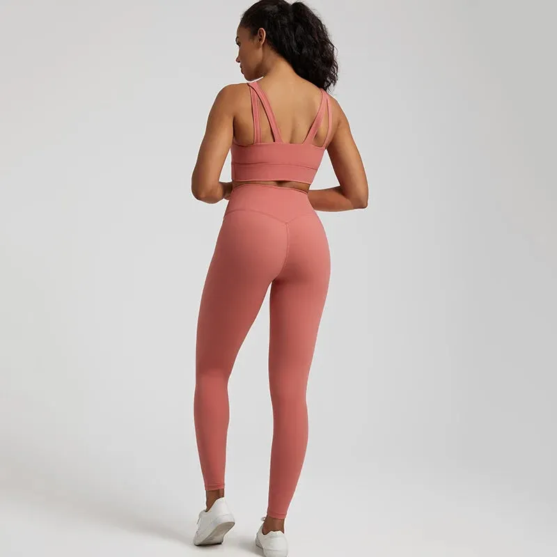 Buttery Soft 2-Piece Yoga Set for Women - Sports Bra and High Waist Leggings