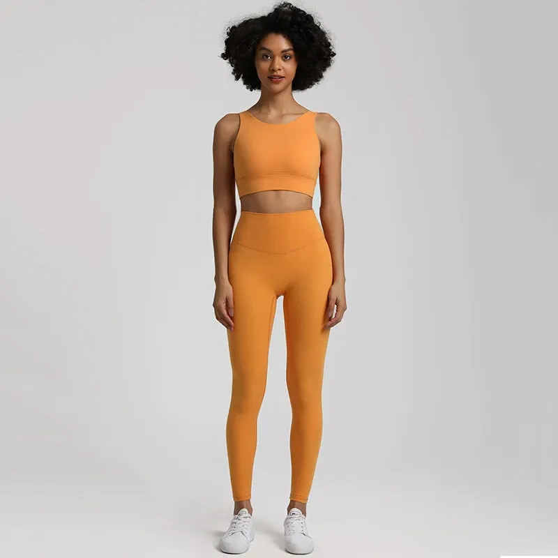 Buttery Soft 2-Piece Yoga Set for Women - Sports Bra and High Waist Leggings