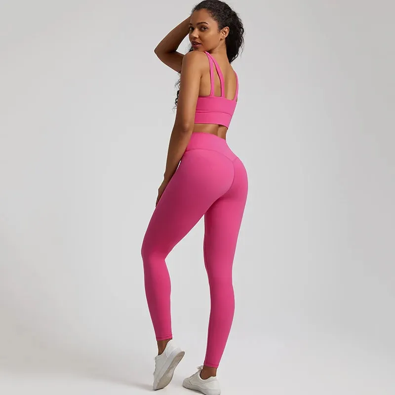 Buttery Soft 2-Piece Yoga Set for Women - Sports Bra and High Waist Leggings