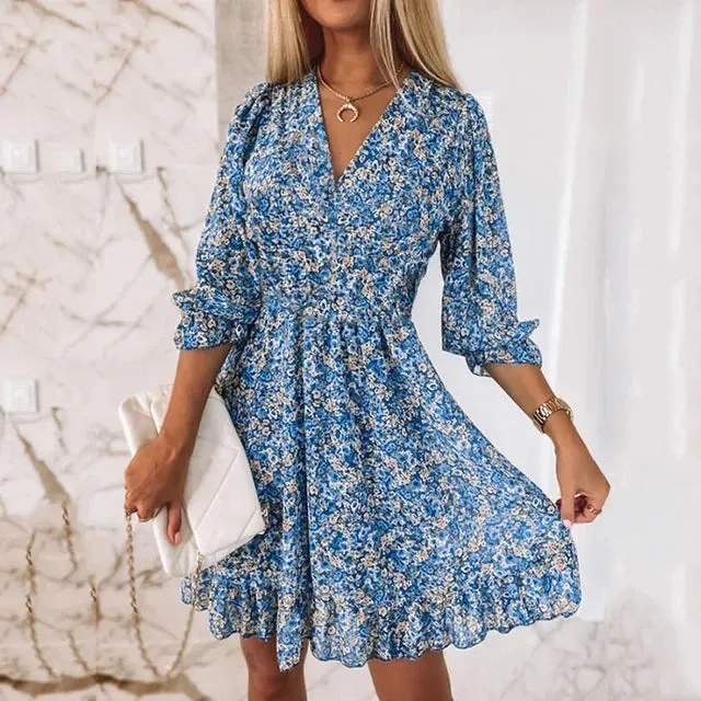 Calianna - Bohemian print summer dress and sweater for women