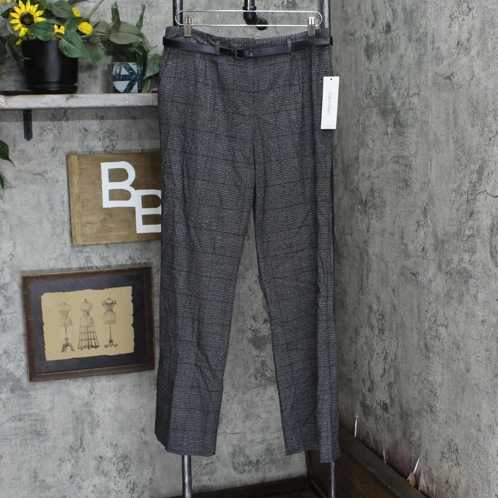 Calvin Klein Womens Petite Menswear Wide-Leg Pants T37PX11B