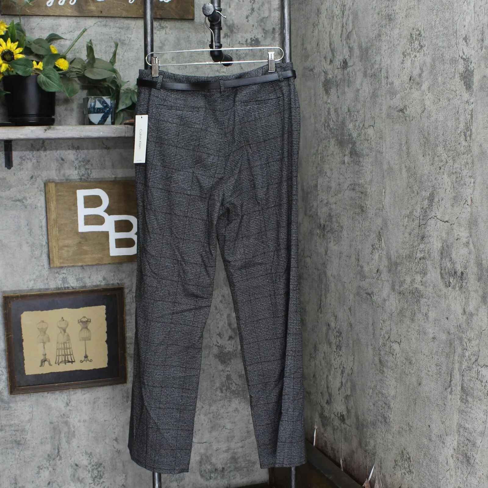 Calvin Klein Womens Petite Menswear Wide-Leg Pants T37PX11B