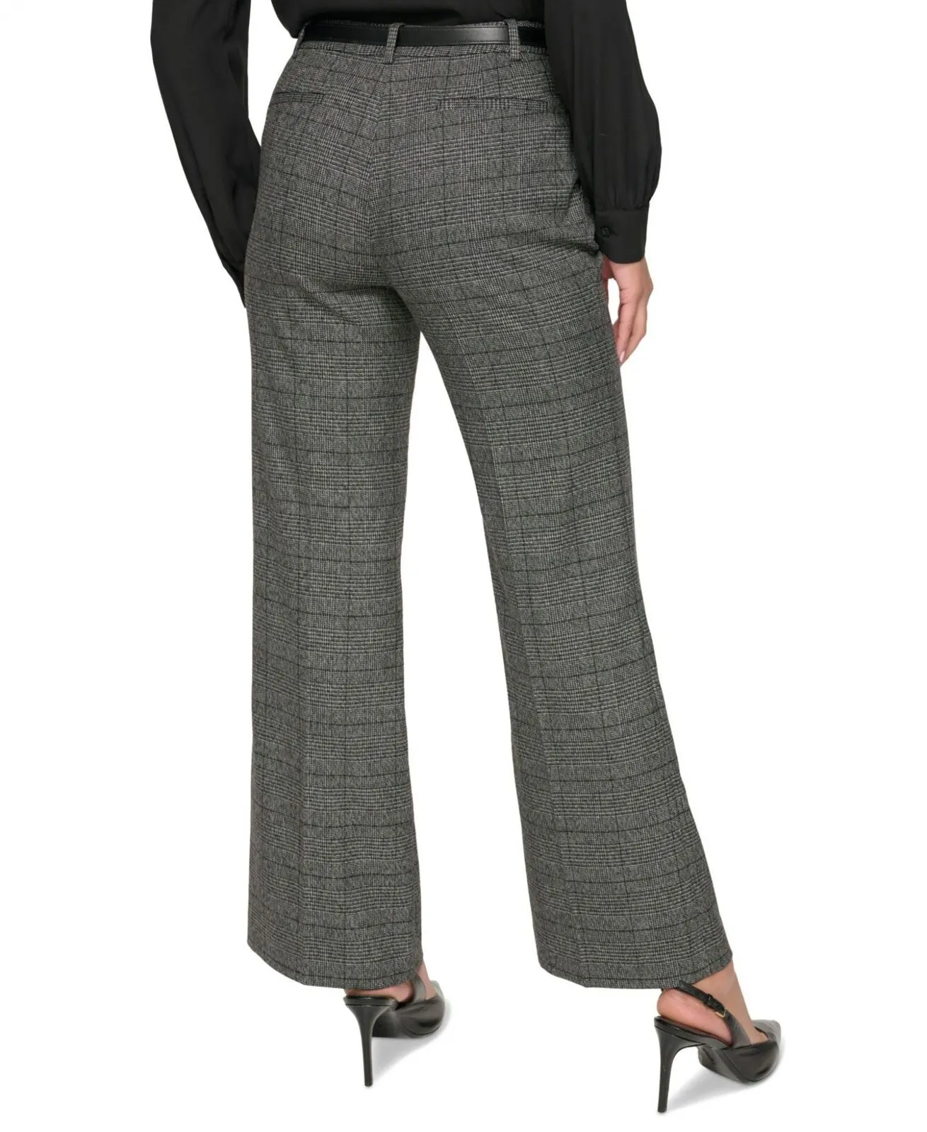 Calvin Klein Womens Petite Menswear Wide-Leg Pants T37PX11B