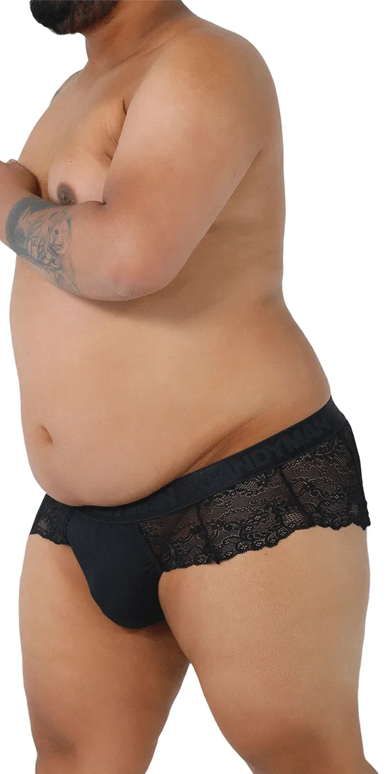 Candyman 99304x Lace Thongs Black