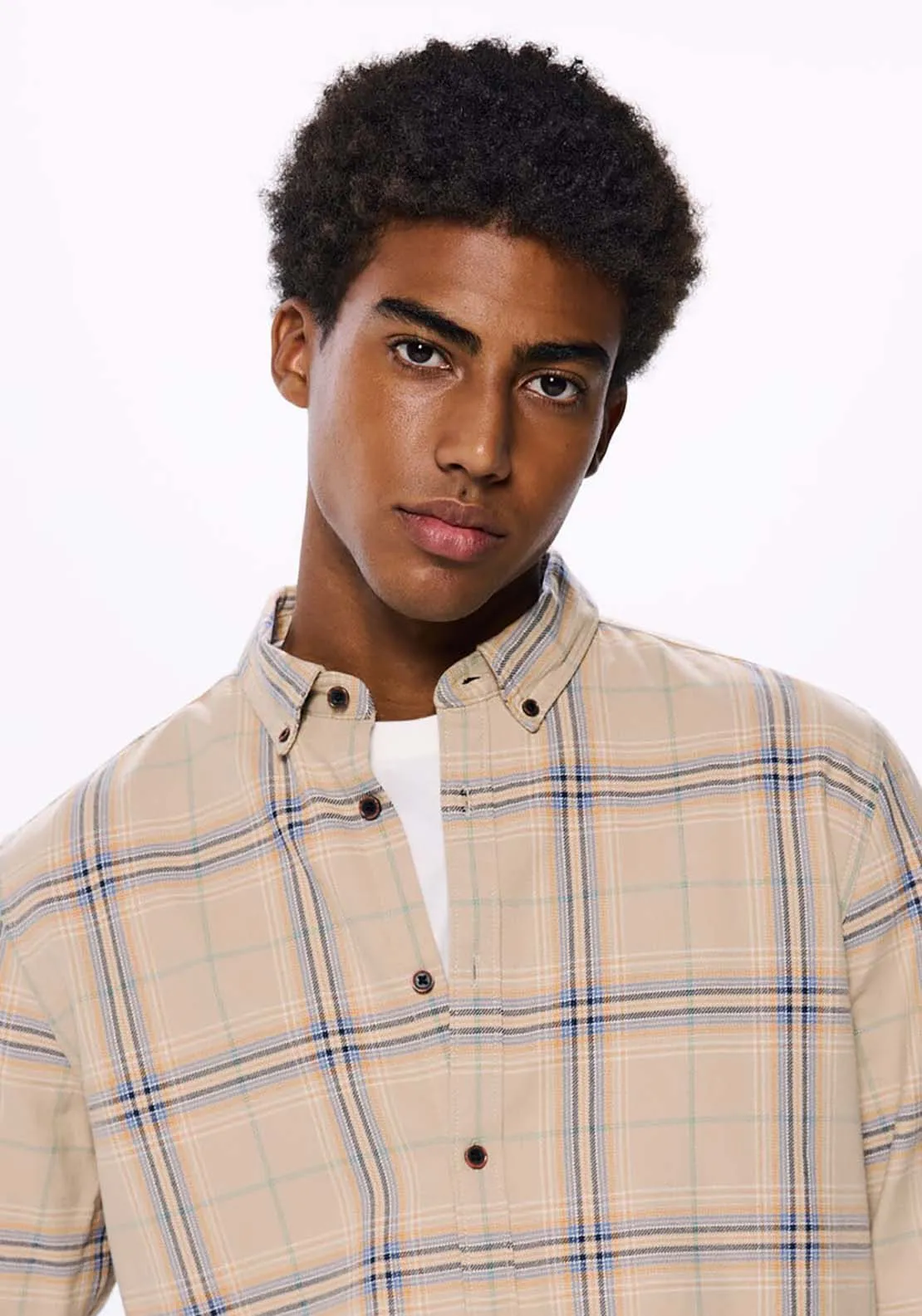 Checked Shirt - Beige