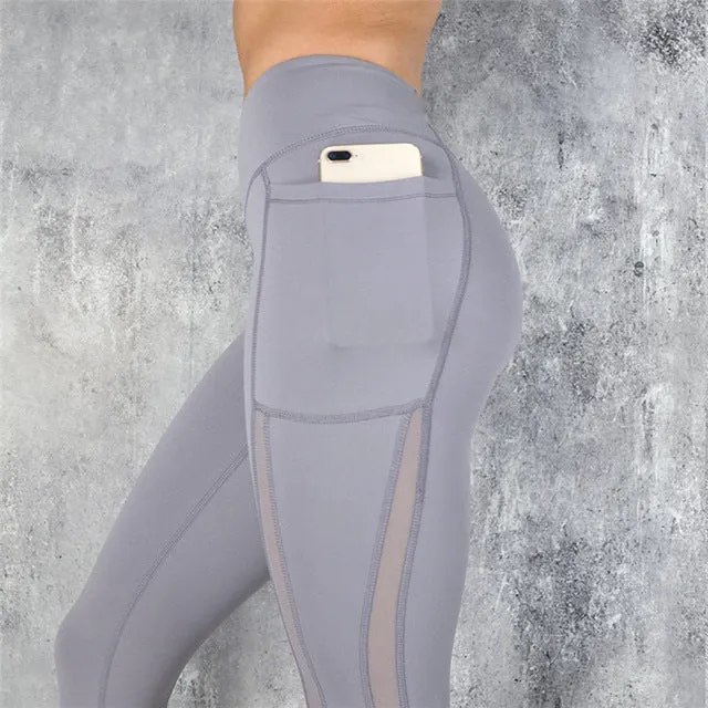 CHRLEISURE High Waist Pocket  Solid Color Workout leggings