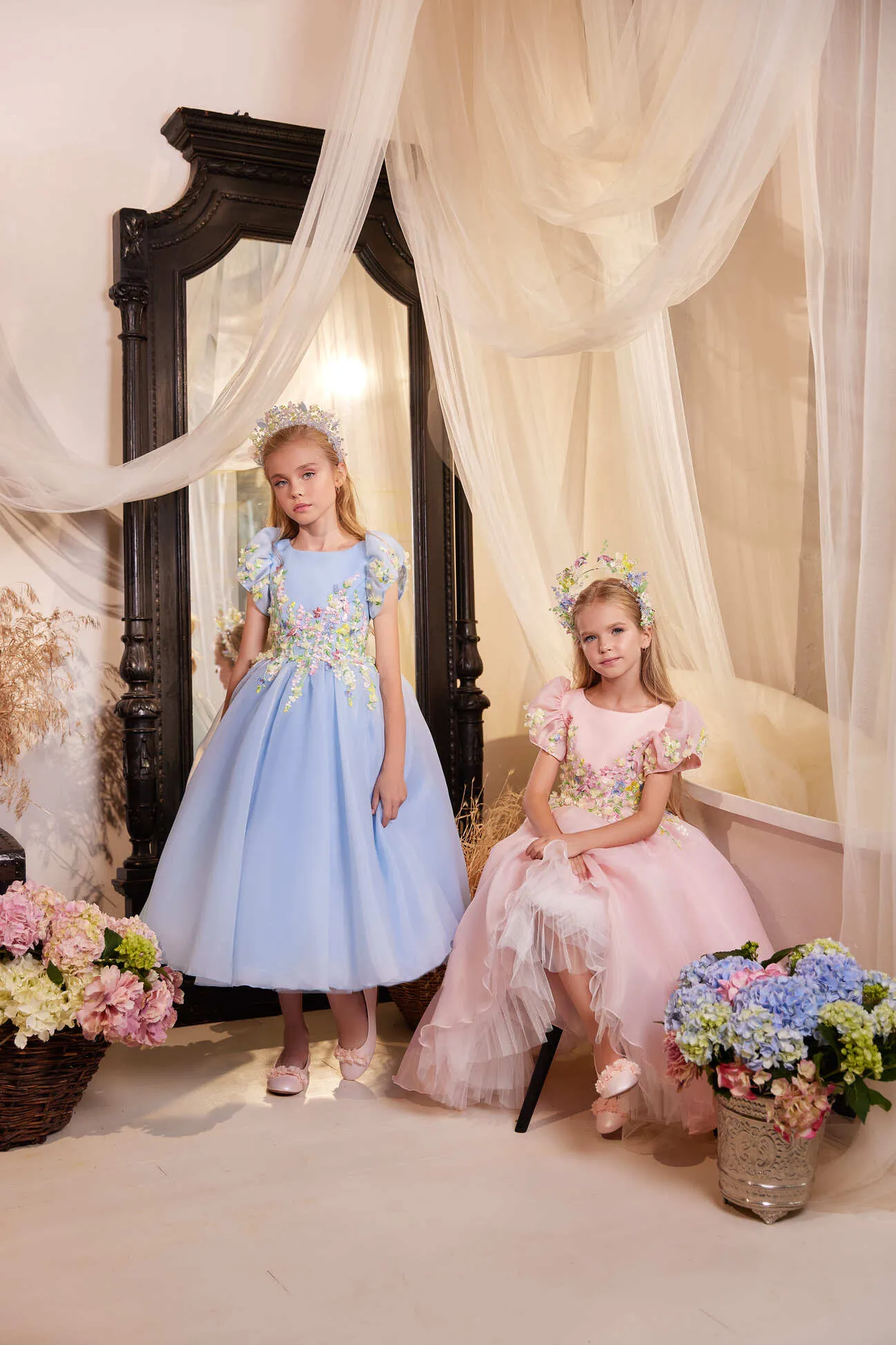 Cincinnati Blue Tulle Dress in Tea Length
