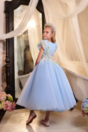 Cincinnati Blue Tulle Dress in Tea Length