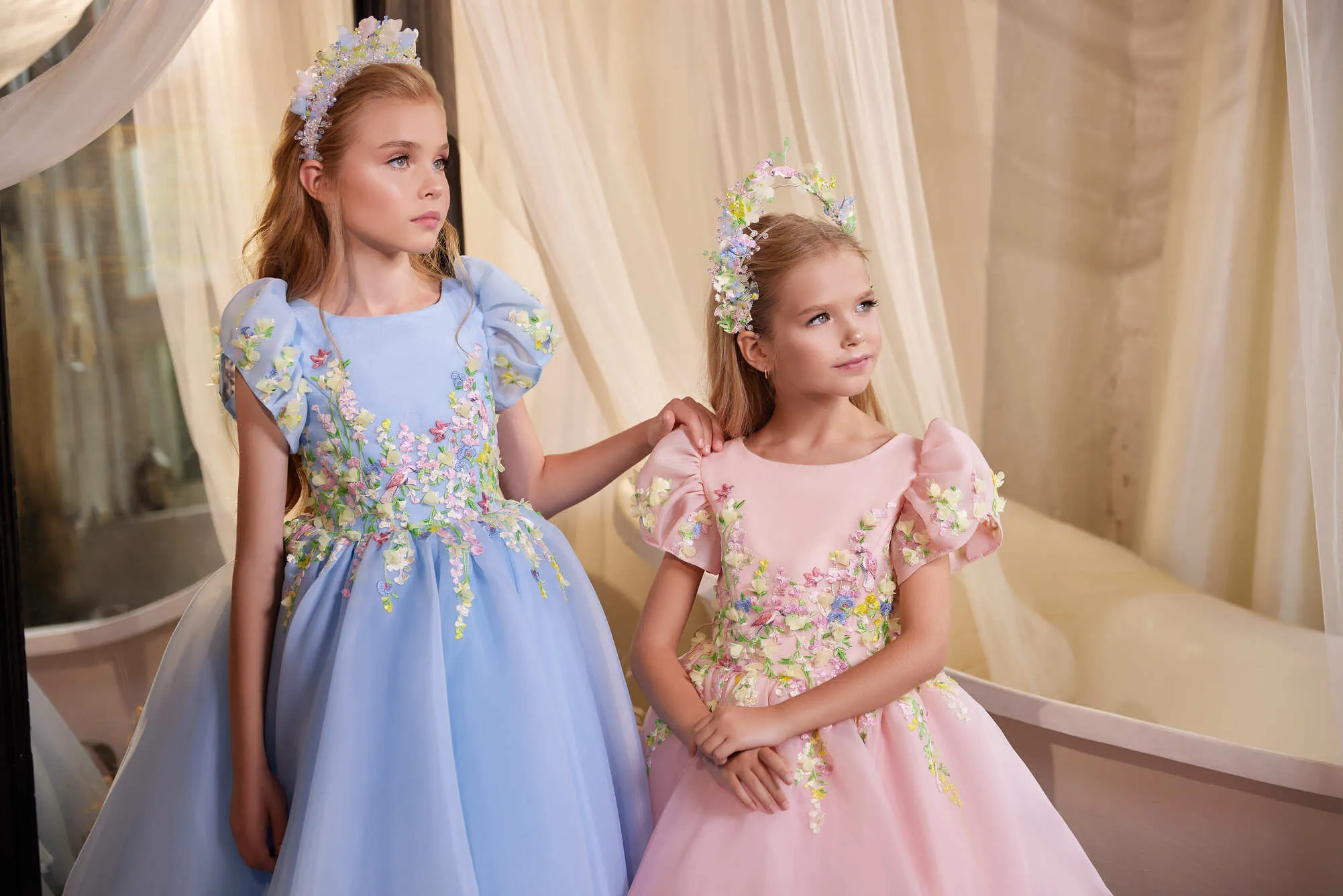 Cincinnati Blue Tulle Dress in Tea Length