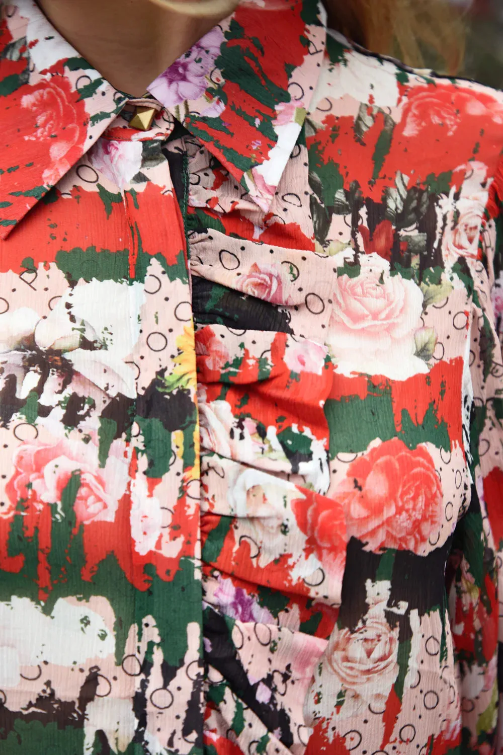 Collar Sign Shirt - Red & Green