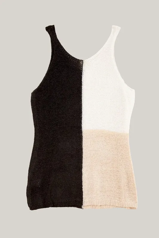 Color blocked cami top