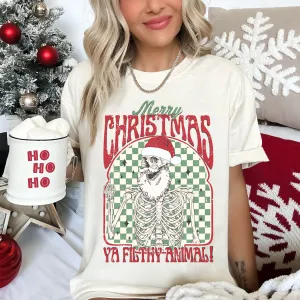 Comfort Colors or Bella Canvas Merry Christmas Ya Filthy Animal Shirt - Adult and Youth Sizes