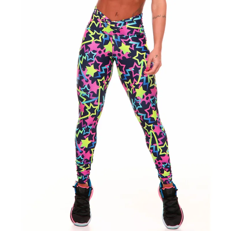 Cosmic High-Waist Scrunch Butt Graphic Leggings