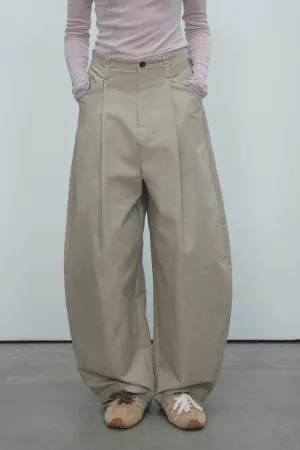 Cotton banana-shape wide-leg pants