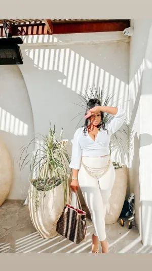 Cream Leather Leggings