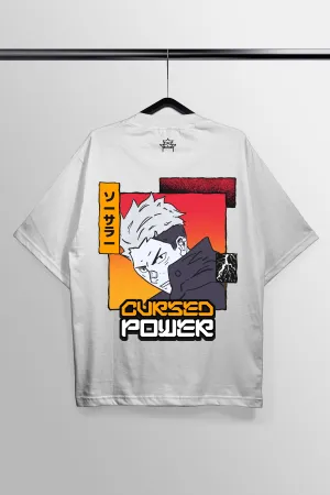Cursed Power White Oversized Tee