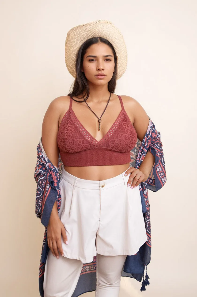 Curvy Waistband Loop Lace Brami – Elegant Plus Size Lace Detail