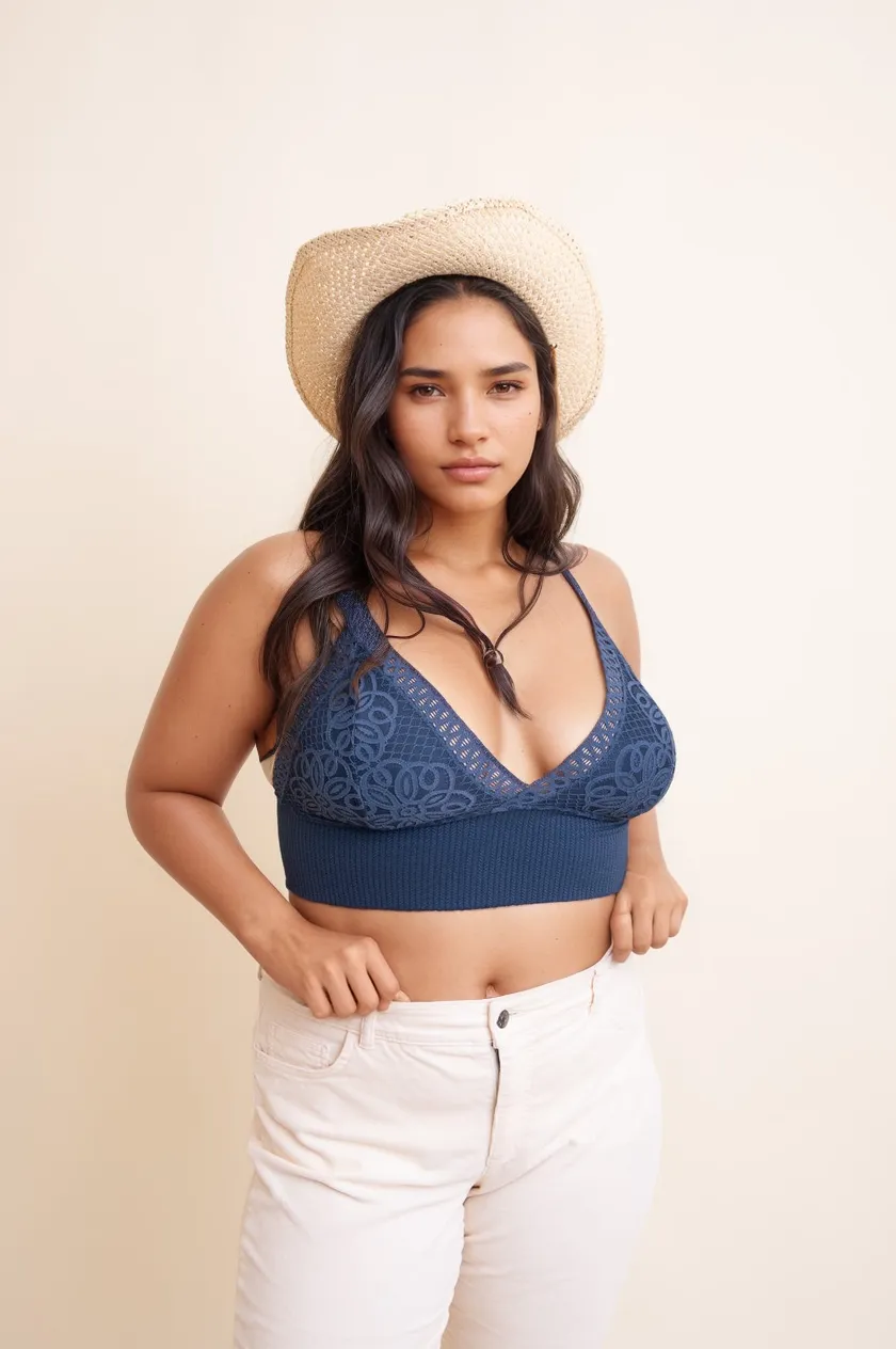 Curvy Waistband Loop Lace Brami – Elegant Plus Size Lace Detail