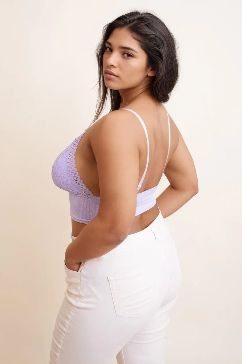 Curvy Waistband Loop Lace Brami – Elegant Plus Size Lace Detail