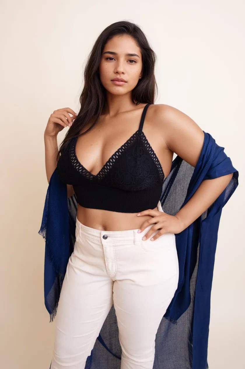 Curvy Waistband Loop Lace Brami – Elegant Plus Size Lace Detail