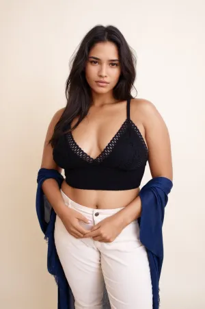 Curvy Waistband Loop Lace Brami – Elegant Plus Size Lace Detail