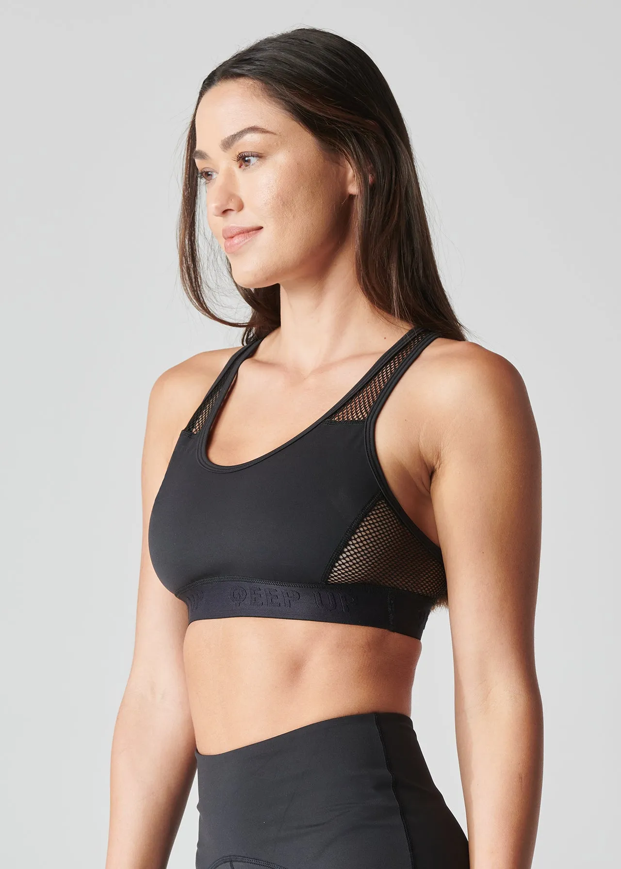 Cutout Mesh Bra