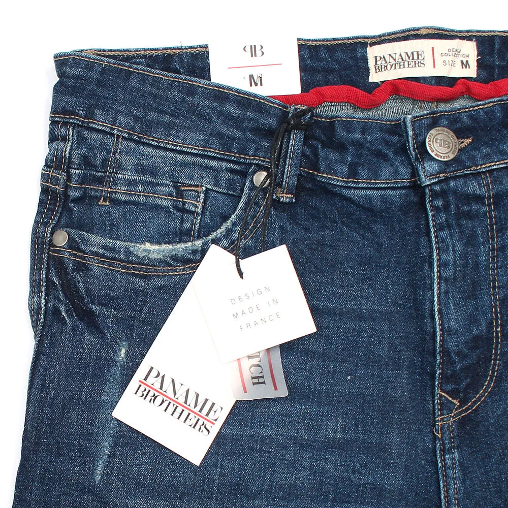 Dark Blue Denim Ripped Shorts