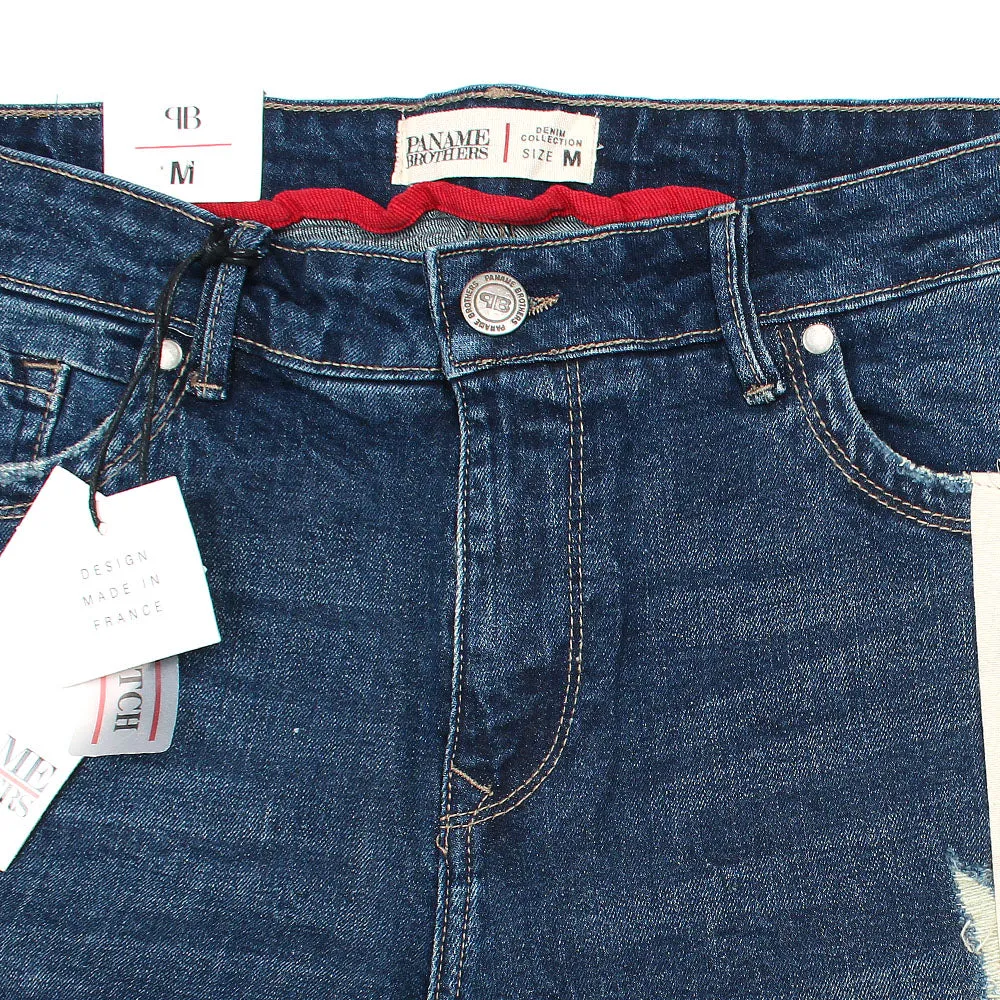 Dark Blue Denim Ripped Shorts
