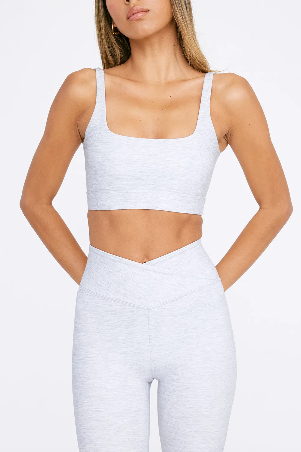 DAYFLEX ESSENTIAL SQUARE NECK SPORTS BRA - GREY MARL