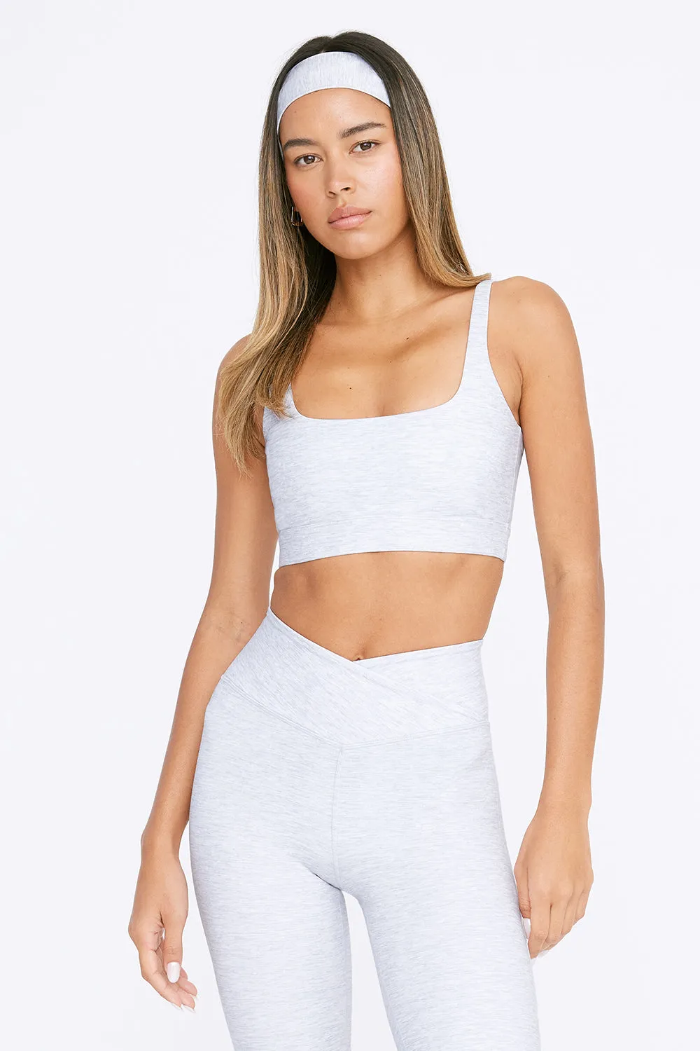 DAYFLEX ESSENTIAL SQUARE NECK SPORTS BRA - GREY MARL