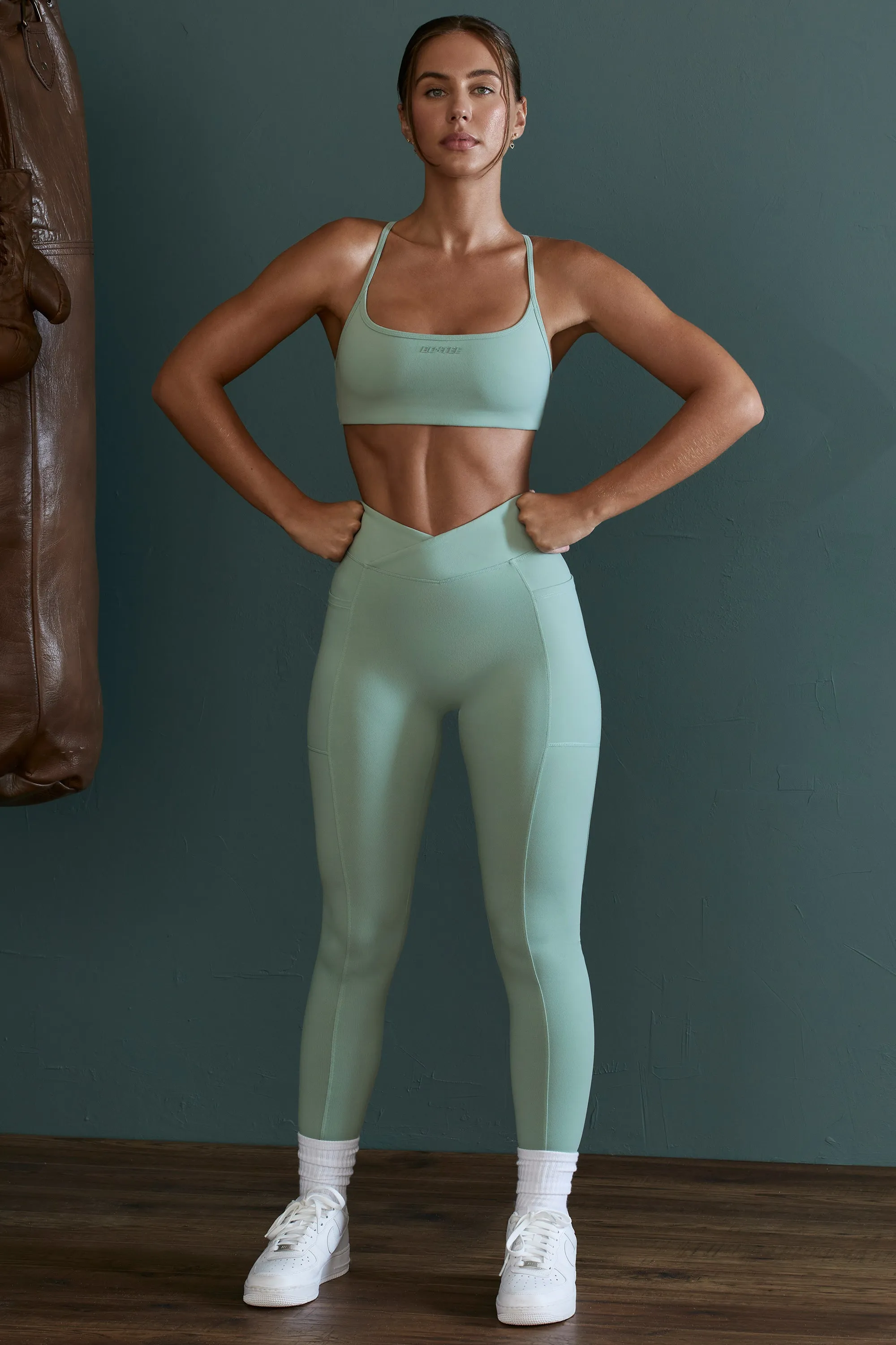 Dedication - High Waist Wrap Over Leggings in Sage
