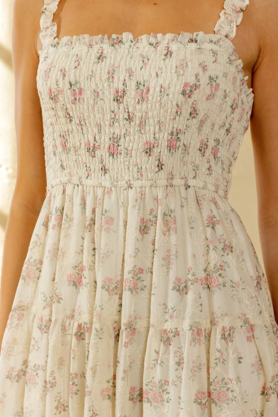 Delicate Print Floral Maxi Dress