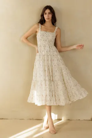 Delicate Print Floral Maxi Dress