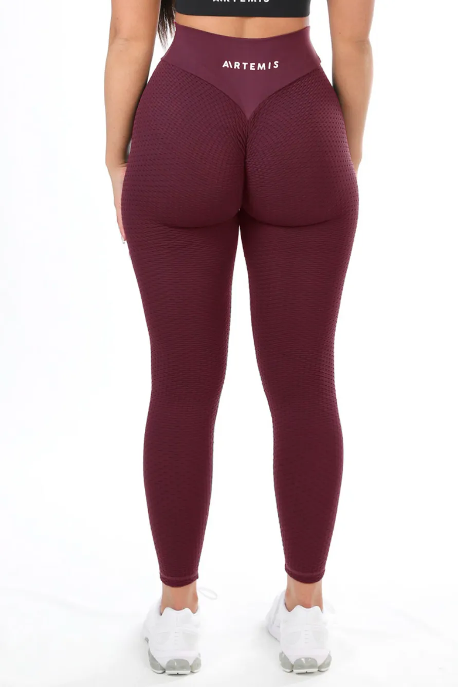 Demi Scrunch Bum Leggings Maroon