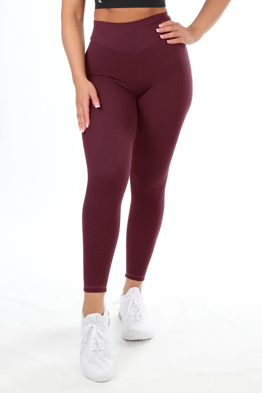 Demi Scrunch Bum Leggings Maroon