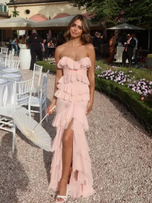 Desiree - Boned Ruffle Maxi Dress